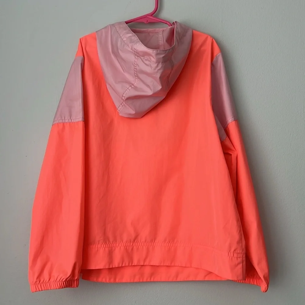 GAP Kids Girls Windbreaker Pullover Coloblock Blush Neon Salmon M (8)